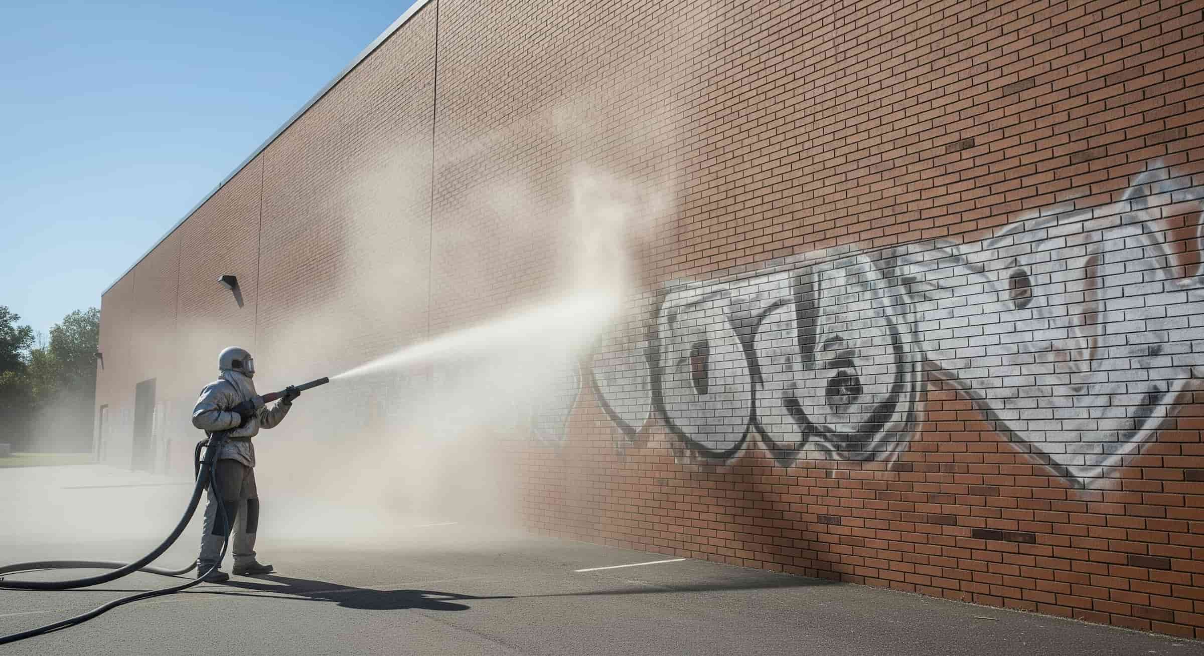 Abrasive blasting for masonry and commercial exterior surfaces